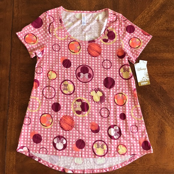 NWT LulaRoe Disney Minnie Pink Loose T-shirt Tee XS - Picture 1 of 5